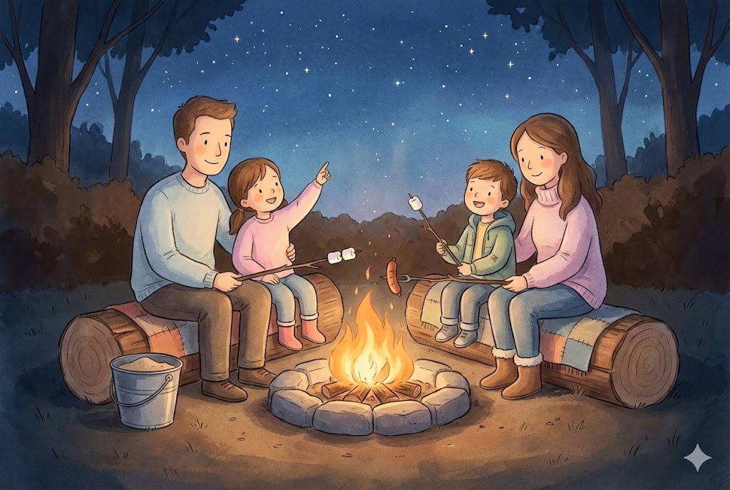 Wieczór przy ognisku i gwiazdach